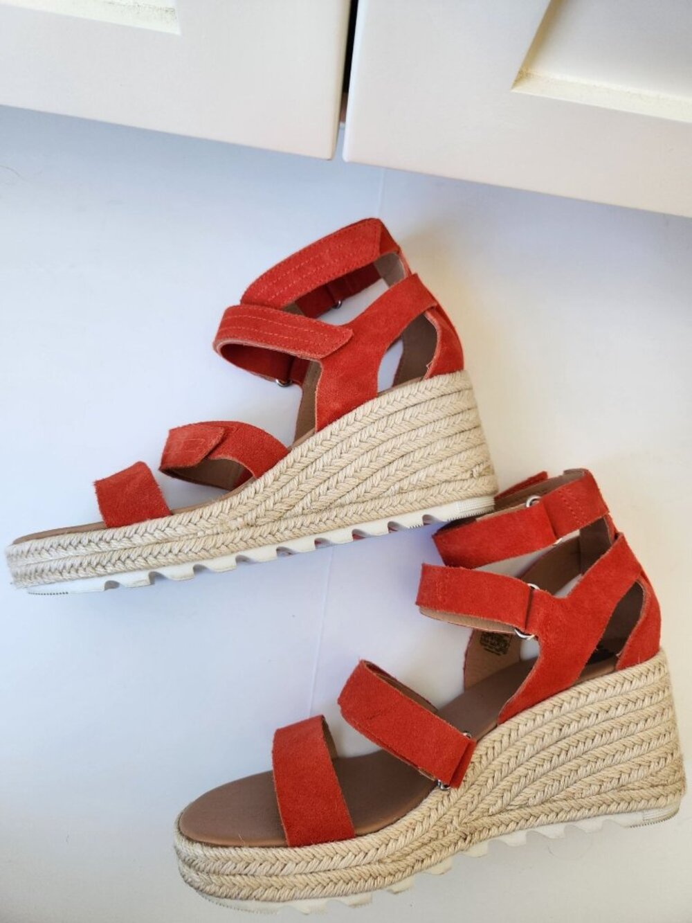 Sorel Cameron Red Wedge Espadrille Sandals Strappy Sexy Summer Glam Boho Party - Picture 3 of 9